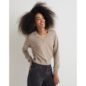 Madewell (Re)sponsible Cashmere V-Neck Sweater Medium NWT Brown